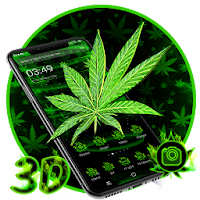 3D Smoky Weed Leaf Theme 