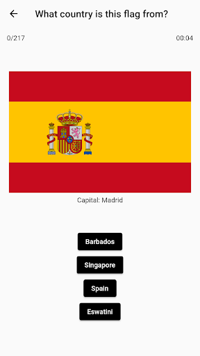 Android application Learn the countries screenshort