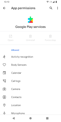 Screenshot of Manage Apps Shortcut