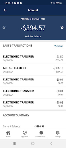Ameris Bank Business Mobile Screen 3