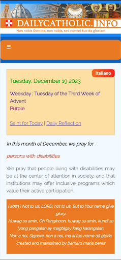 Android application DailyCatholic screenshort