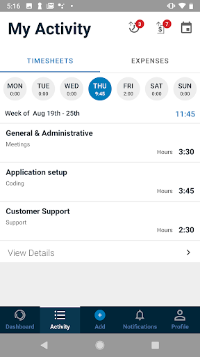 Android application Journyx Mobile screenshort