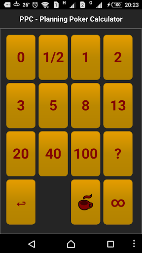 PPC Planning Poker Calculator Screen 3