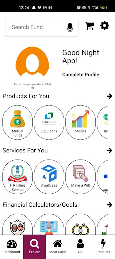 Android application WealthKart screenshort