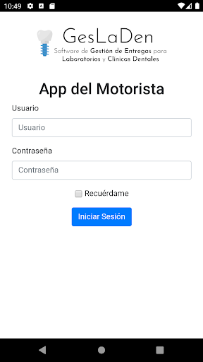 Android application GesLaDen - Repartidores screenshort