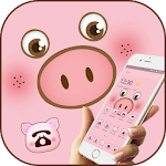Cover Image of Download Pink Cartoon Cute Pig Face Theme 1.1.6 APK