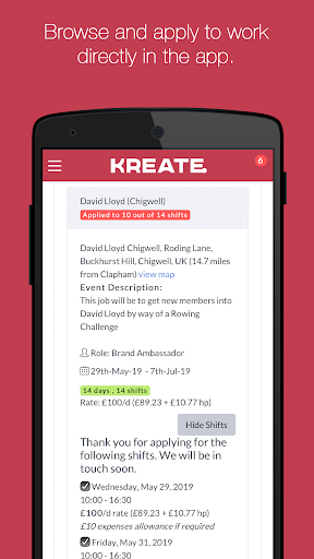 Android application Kreate screenshort