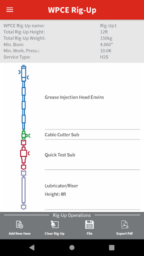 Android application WPCE Calculator screenshort