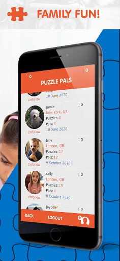 Android application Jigfun Social Media Jigsaw App screenshort