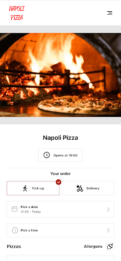 Android application Napoli Pizza Sheffield screenshort
