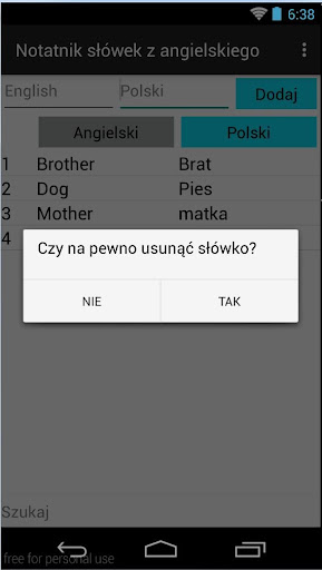 Notatnik słówek z angielskiego Screen 3