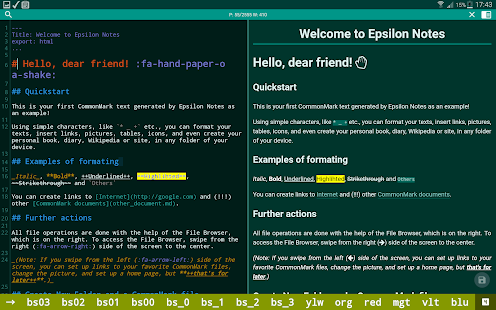 Epsilon Notes: Markdown Editor Captura de pantalla