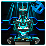 3D Tech Blue Neon Robot Theme icon