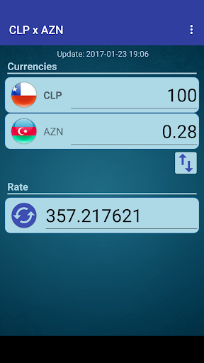 Android application Chile Peso x Azerbaijan Manat screenshort