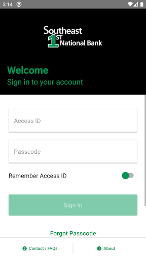 Android application Southeast FNB Mobile screenshort