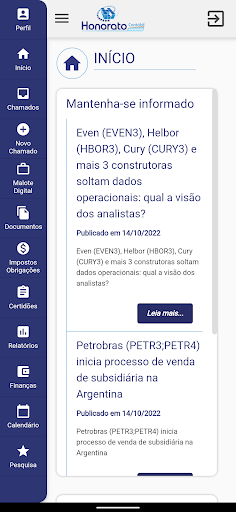 Android application Honorato Contábil screenshort