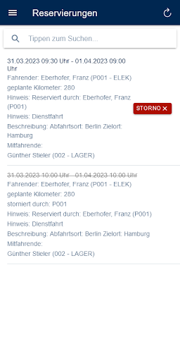 COS-Fahrzeugreservierung Screen 3