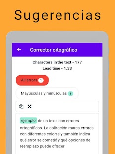Corrector ortográfico en español Screenshot