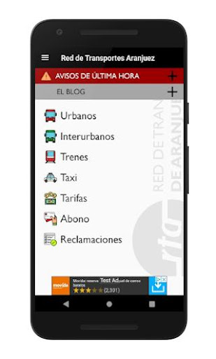 Android application Red de Transportes Aranjuez screenshort