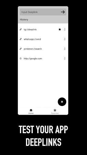 Android application Deeplink Tester screenshort