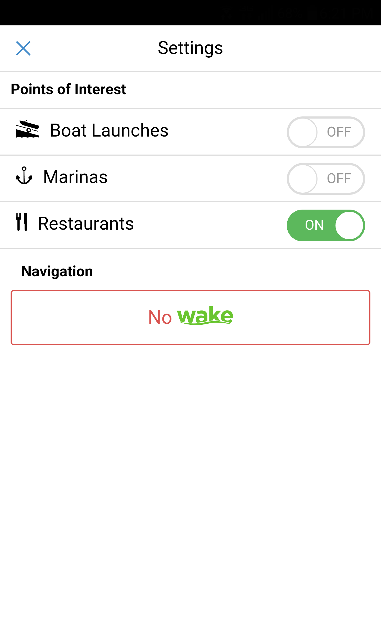 Android application Wake [Lake Norman] screenshort