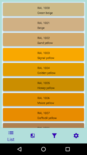 Android application RAL Colors Palette screenshort