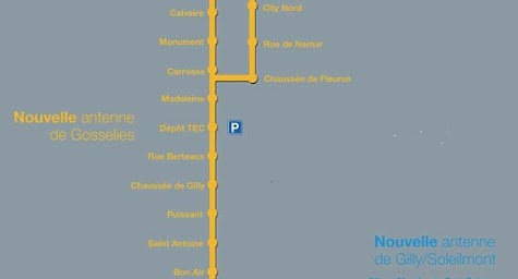 Charleroi Metro Map