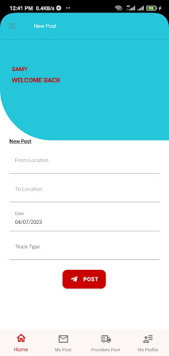 1 Truck Provider Screen 3