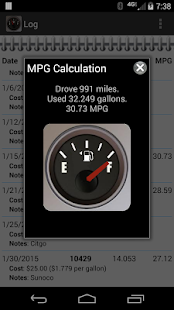 FillUp - Gas Mileage Log Screenshot
