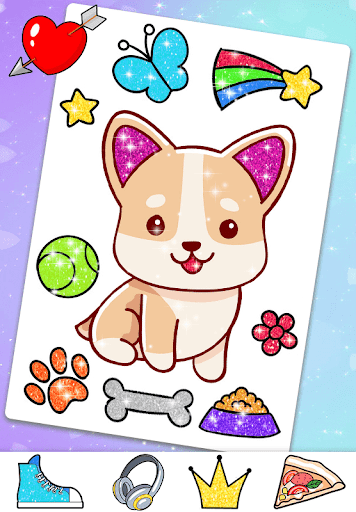 Glitter Kawaii Coloring Book Screen 3