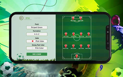 Android application Soccer Formation screenshort