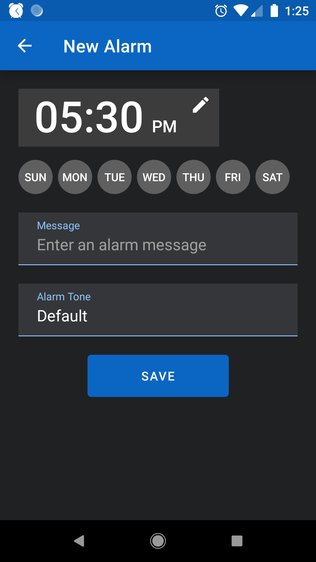 Android application Simple Alarm Clock screenshort