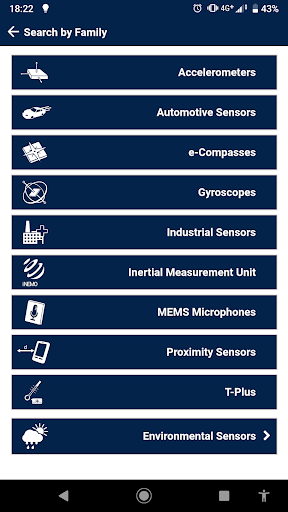 Screenshot of ST Sensors Finder