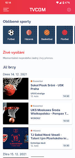 Android application TVCOM livestream screenshort