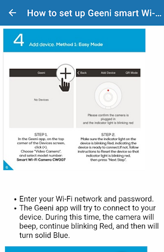 Android application Geeni Smart Wifi Camera Guide screenshort