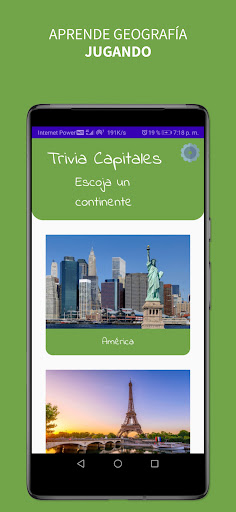 Android application Capitals trivia screenshort