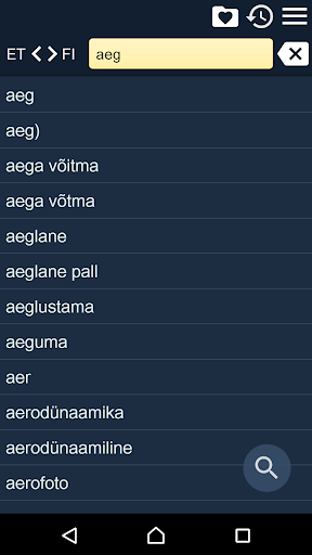 Android application Estonian Finnish Dictionary screenshort