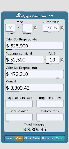 Visualização do aplicativo