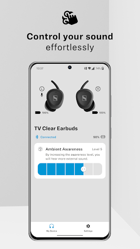 Screenshot of Sennheiser TV Clear App