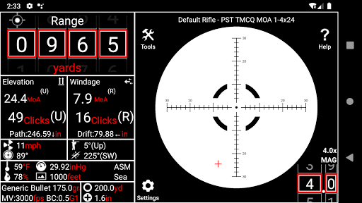 Android application Ballistics Pro screenshort