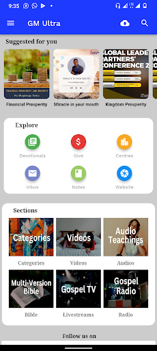 Android application Gospel Messenger Ultra screenshort