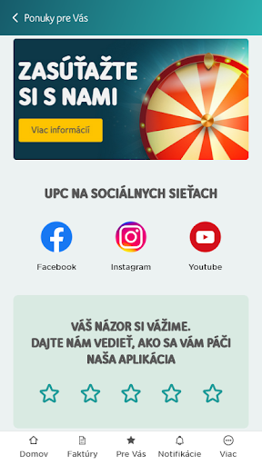 Moje UPC Screen 2