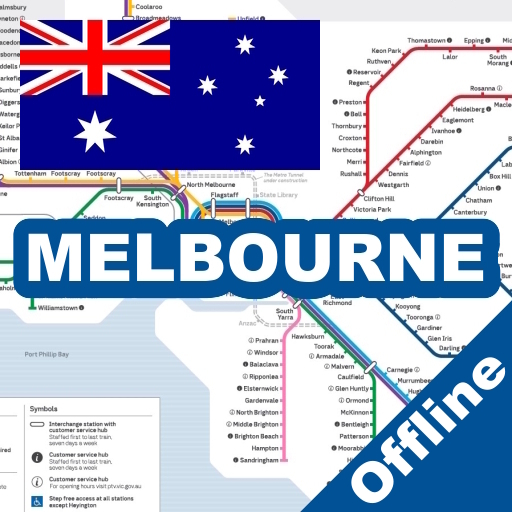 Melbourne Bus Train Tram Map logo
