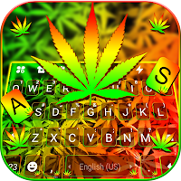 Фон клавиатуры Bright Neon Weed