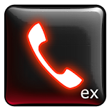 ExDialer theme Red Neon Glass icon