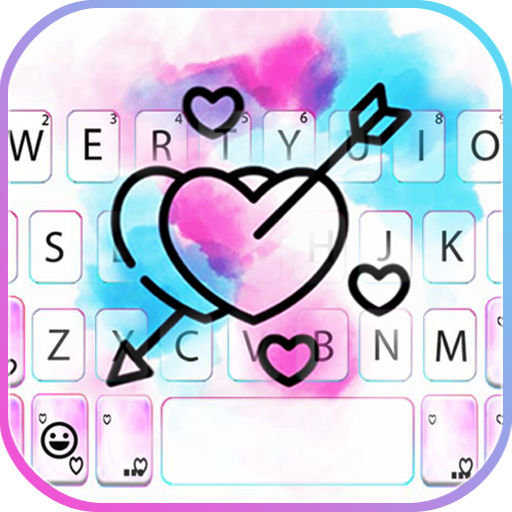 Watercolor Love Arrow Keyboard logo