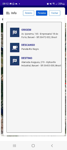 Android application 3S Rotas screenshort