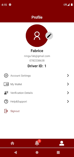 Android application Ntuma Rider screenshort