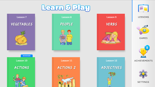 Inglês para crianças: aprenda e jogue MOD APK (todas as lições desbloqueadas) 1