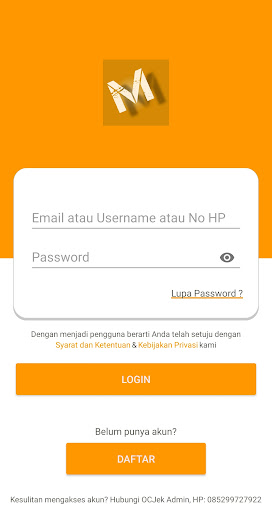 Android application OCM-JEK screenshort